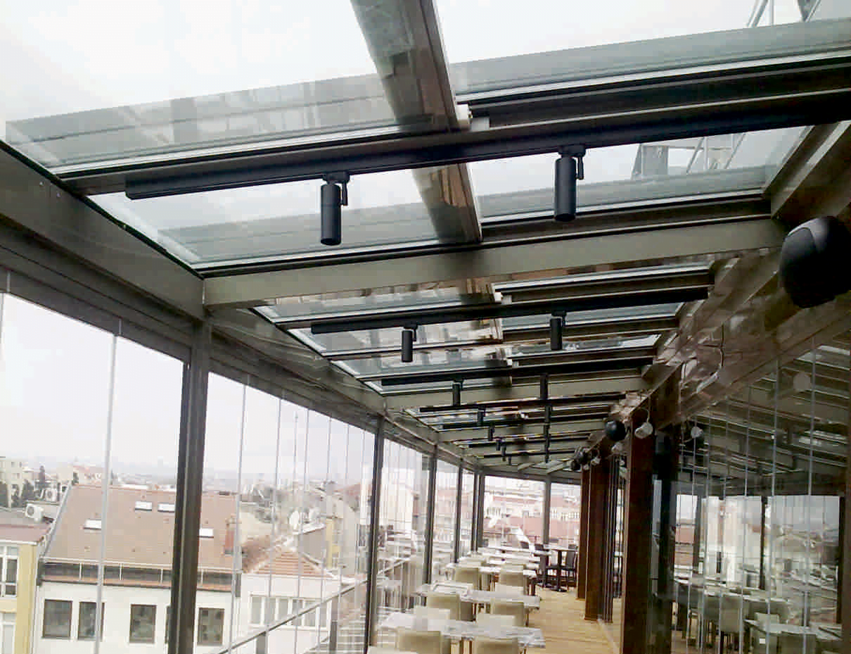 Retractable skylight and Sunroom